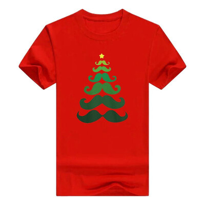 

Christmas Raglan Mustache Tree Holiday Sleeve Mens T-Shirt