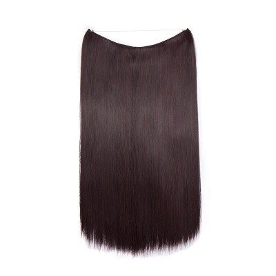 

Invisible Wire No Clips in Hair Extensions Secret Fish Line Hairpieces Silky Straight real natural Synthetic