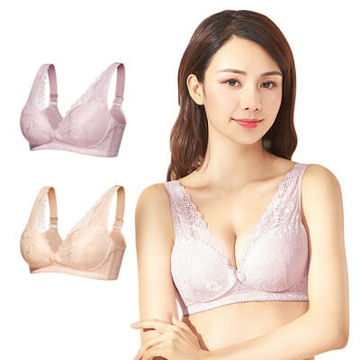 

Child first breastfeeding bra gathered without rims anti-sagging pregnant women pregnant bra breastfeeding lace models light purple C80