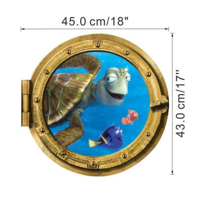 

45X43cm Finding Nemo Wall Stickers 3D Window Submarine PVC Mural Home Decor DIY