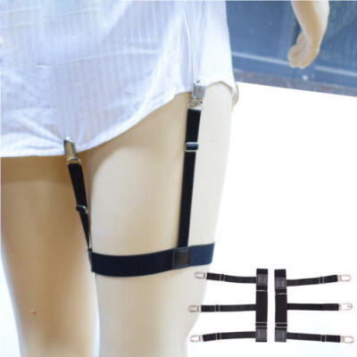 

1 Pair Mens Shirt Stays Holders Elastic Garter Belt Suspender wLocking Clamps