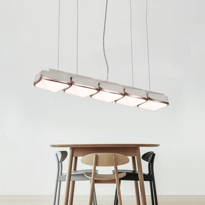 

Baycheer HL487631 Creative Hanging Bar Light 3937" Rose Gold White Light LED Linear Pendant Light