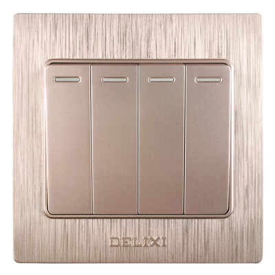 

Delixi DELIXI switch socket panel four open double control drawing purple series