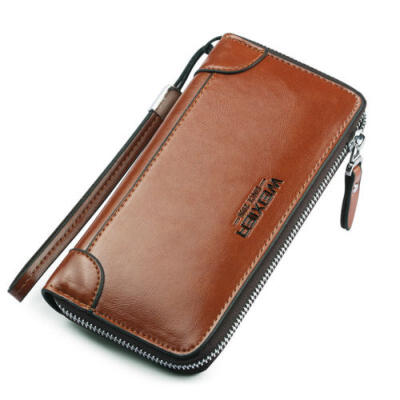 

CA Men Leisure Business Retro Leather Wallet Compact Zipper Handbag Card Holder