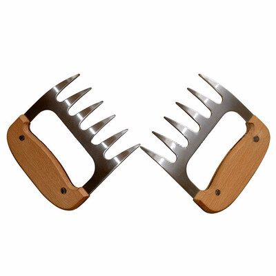 

Outdoor Stainless Steel Wooden Handle Metal Meat Claws