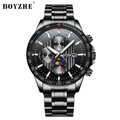 

BOYZHE WL007 Watch Brand Luminous Waterproof Business Full-automatic Mechanical Men Stainless Steel Wrist Watch with Gift Box