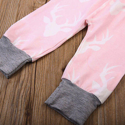 

Cute Newborn Baby Boy Girl RomperPants Set Deer Bodysuit Clothes Outfits 4PCS