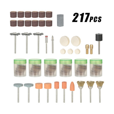 

217pcs 18" Shank Rotary Tool Accessories Set Sanding Grinding Brushing Polishing Bits Accessory Kit with Storage Box for Dremel G