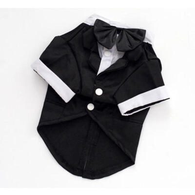 

Cute Pet Dog Cat Clothing Prince Wedding Suit Tuxedo Bow Tie Puppy Clothes S-2XL