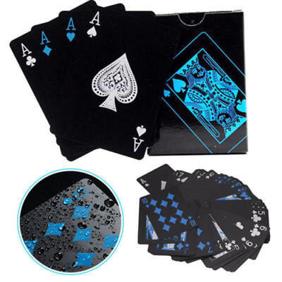 

54 PcsDeck Poker Waterproof Playing Cards Set Classic Magic Tricks Tool Black