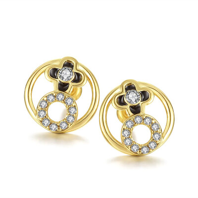 

E1049 Wholesale Nickle Free Antiallergic White Real Gold Plated Earrings For Women New Fashion Jewelry