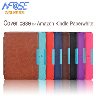 

Smart slim pu leather cover with magnet closure case for Amazon kindle paperwhite Wifi 3G+screeen protector+Stylus