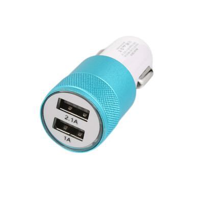 

1.0 / 2.1A двойной USB порт Алюминиевый сплав Универсальный Быстрый Автомобильное зарядное устройство адаптер
