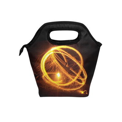 

Insulated Lunch Tote Bag Glowing Ball Travel Picnic Lunch Handbags Portable Zipper Lunch Bag Box