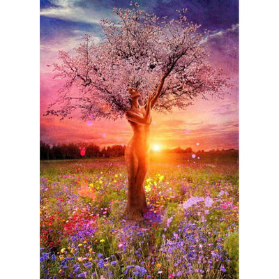

UpperX 5D Diy Embroidery Scenic People Tree Needlework Cross Stitch Round Resin Diamond Painting Landscape