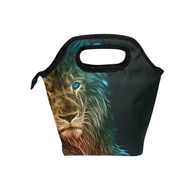

Lunch Bag Tote Bag Blue Eyes Lion Travel Picnic Organizer Lunch Holder Handbags Lunch Bag Box