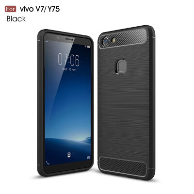 

Fivice Vivo V7Y75 case Luxury brushed carbon fiber TPU soft shell