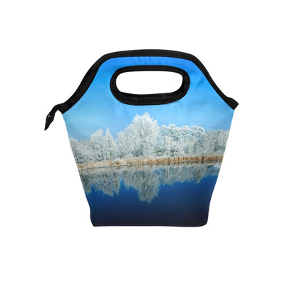 

Winter Tree Lunch Bag Tote Bag Travel Picnic Organizer Lunch Holder Handbags Lunch Bag Box