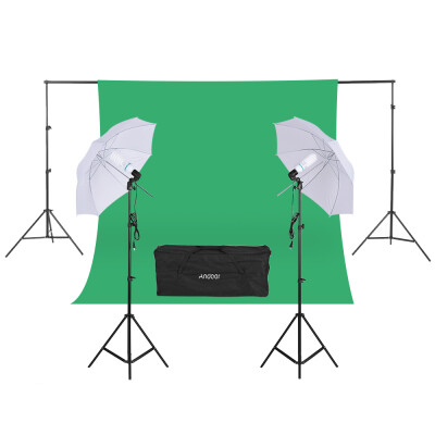 

Andoer Photography Kit 2 3m Backdrop Stand 18 27m Green Muslin Backdrop 2Pcs 135W 5500K White Daylight Light Bulbs with 2 Sw