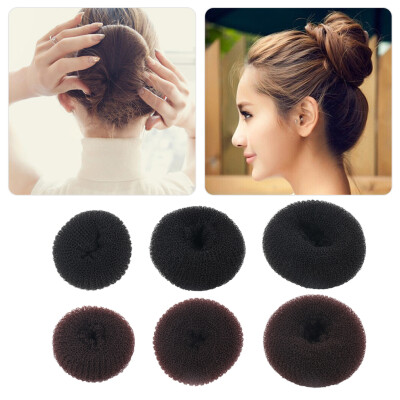 

Women Girls Sponge Hair Bun Maker Ring Donut Shape Hairband Styler Tool