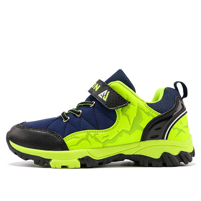 

High Quality Thick Sole Non-slip Outdoor Kids Sneakers Footwear Boys Hiking Shoes Rubber Children Camping Mountain Shoes Walking