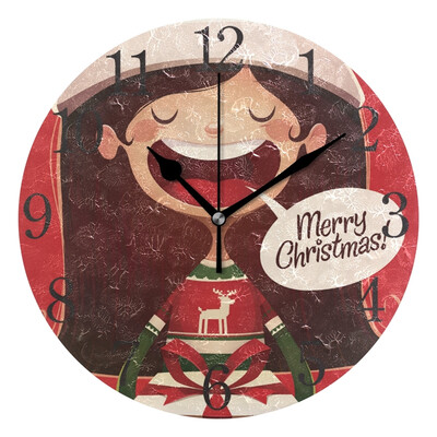 

Wall Clock Arabic Numerals Design Childs Greeting Round