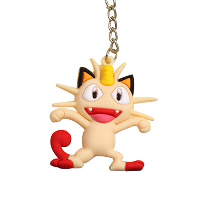 

Pocket Monsters 3D Pokemon Cartoon PVC Keychain Rubber Figure Keyring Ornament Mini Pendant Pikachu Toy Accessories