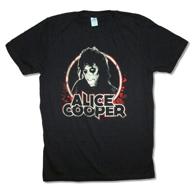 

Alice Cooper Blood Splatter Black T Shirt Godfather of Shock Rock