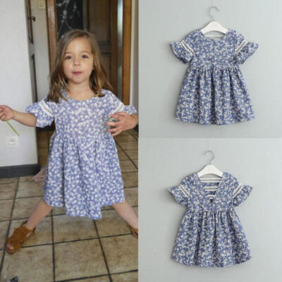 

AU Stock Toddler Kid Girls Summer Dress Princess Party Flower Tutu Dress Clothes