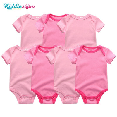 

7PCSLot Print Cartoon Baby Girls Clothes Bodysuits Clothing Sets Baby Boy Clothes Cotton Newborn Rompers Short Sleeve Babywear