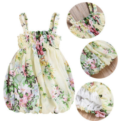 

CANIS Summer Princess Girls Dress Floral Fluffy Baby Party Gown Formal Dresses