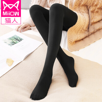 

Cat man ladies light leg artifact plus velvet thickening leggings female anti-hook outside wearing stepping legs legs stockings black - step on the foot code