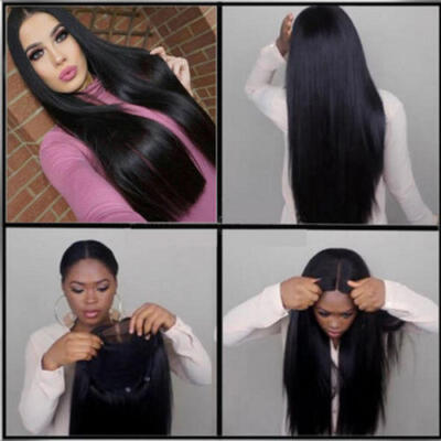 

24" Natural Long Straight Black Heat Resistant Synthetic Full Wig Fashion Party