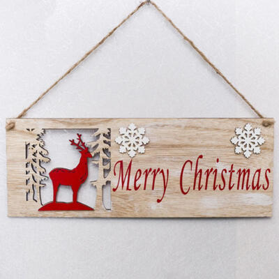 

Wood Christmas Elk Deer Ornaments Xmas Tree Hanging Decoration Pendant Gift