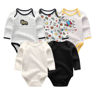 

5PCS Long Sleeve Baby Rompers Baby Boy Clothes Cotton Bodysuits Newborn One-Pieces Baby Girl Clothes Babywear Girls Clothing Sets