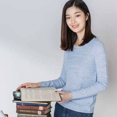 

INMAN Long Sleeve Knit Sweater Light Blue M 1863302258