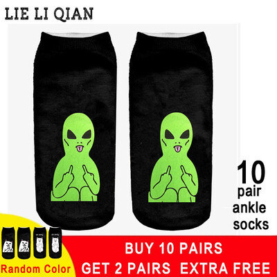 

2018 New Emoji Cartoon Cat Art Female Funny Socks Hot Sale 3d Printed Womens Socks Low Cut Ankle Femme Short Socks Wholesale