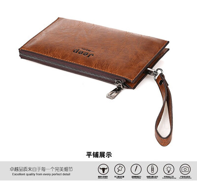 

Han edition mens wallets long zipper hand bag leisure business soft cross section square large capacity hand caught my wallet