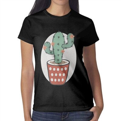 

Melinda Women Pink car Flower Cotton T-Shirt Short-Sleeve Lightweight tee