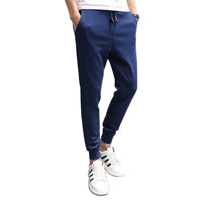 

(MSEK) XK3203 men's sports casual pants loose trousers Korean fashion trousers shirt pants blue blue XL
