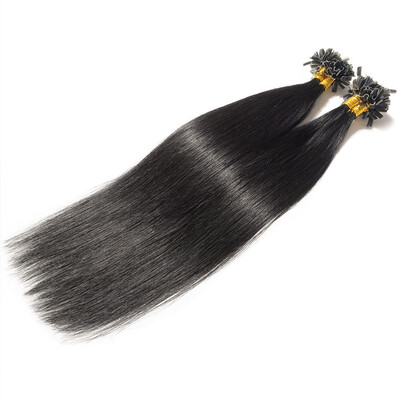 

100 Remy Hair Human Hair Extensions U Tip Nail Tip Keratin Straight Hair