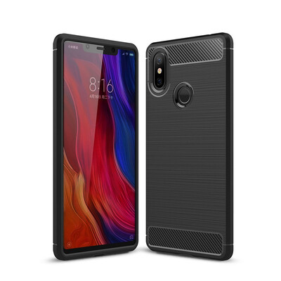 

Fivice Xiaomi Mi 8 SE case Luxury brushed carbon fiber TPU soft shell
