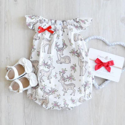 

Newborn Kid Baby Girl Cute Deer Clothes Jumpsuit Romper Bodysuit Sunsuit Outfits