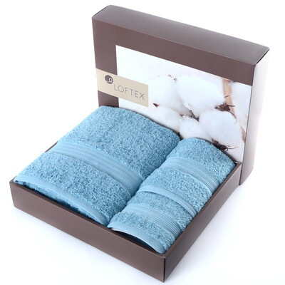 

Jingdong supermarket matt LOFTEX exports of US cotton towel Egyptian long-staple cotton plain thick ultra-soft absorbent towel towel towel towel three sets of gift box blue