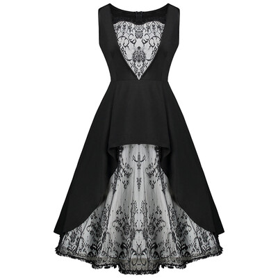 

Eyelash Lace Insert Sleeveless Vintage Dress