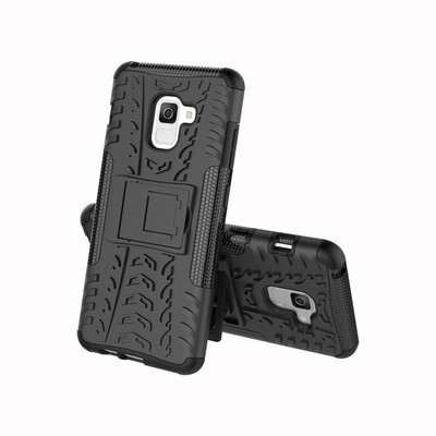 

Fivice Samsung A7 2018A8 plus 2018 Case TPU anti-fall tire pattern back clip bracket phone case