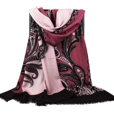 

Miss Bao Shengxiang wool scarf chain printing large shawl autumn and winter warm extended collar w9911 classic belt