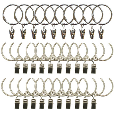 

UpperX 30 Pack Curtain Clips with Rings Metal Rustproof Drapery Rod Rings Hooks with Strong Clip 15 inch