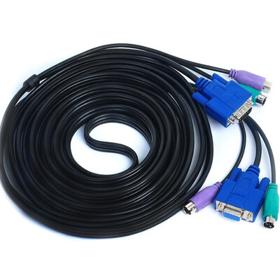 

Sanbao (SANBAO) SKV-B500 KVM три параллельные клавиатуры мыши PS2 + кабель VGA Кабель коммутатора KVM выделенная линия между мужчинами и женщинами 5 метров