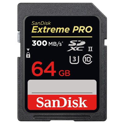 

SanDisk 64GB Read speed 300MB / s Write speed 260MB / s Extreme speed SDXC UHS-II memory card V30 U3 Class10 SD card